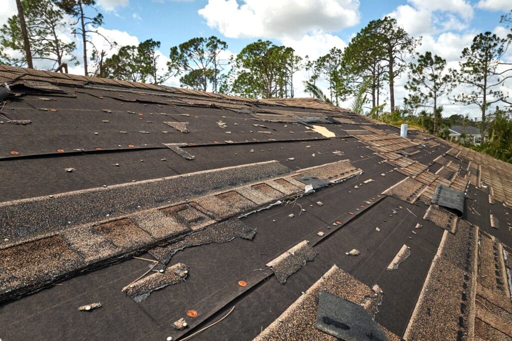 Emergency storm damage repair in progress in Dripping Springs by Eternal Roofing